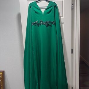 Marchesa Notte Vibrant Green Dress